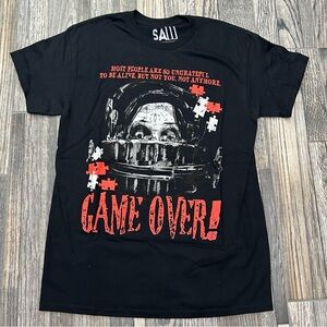 🔥🔥 SAW Game Over Horror MOVIE PROMO Graphic Tee - RARE  - Size MEDIUM - EUC